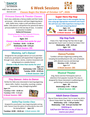View Fall 2026 six-week session flyer